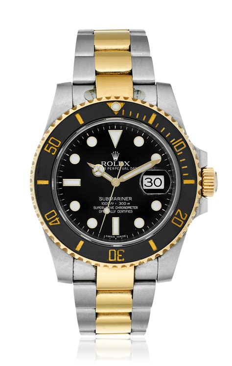 rolex submariner two-tone black bezel and face men& 39|rolex submariner two tone 116613lb.